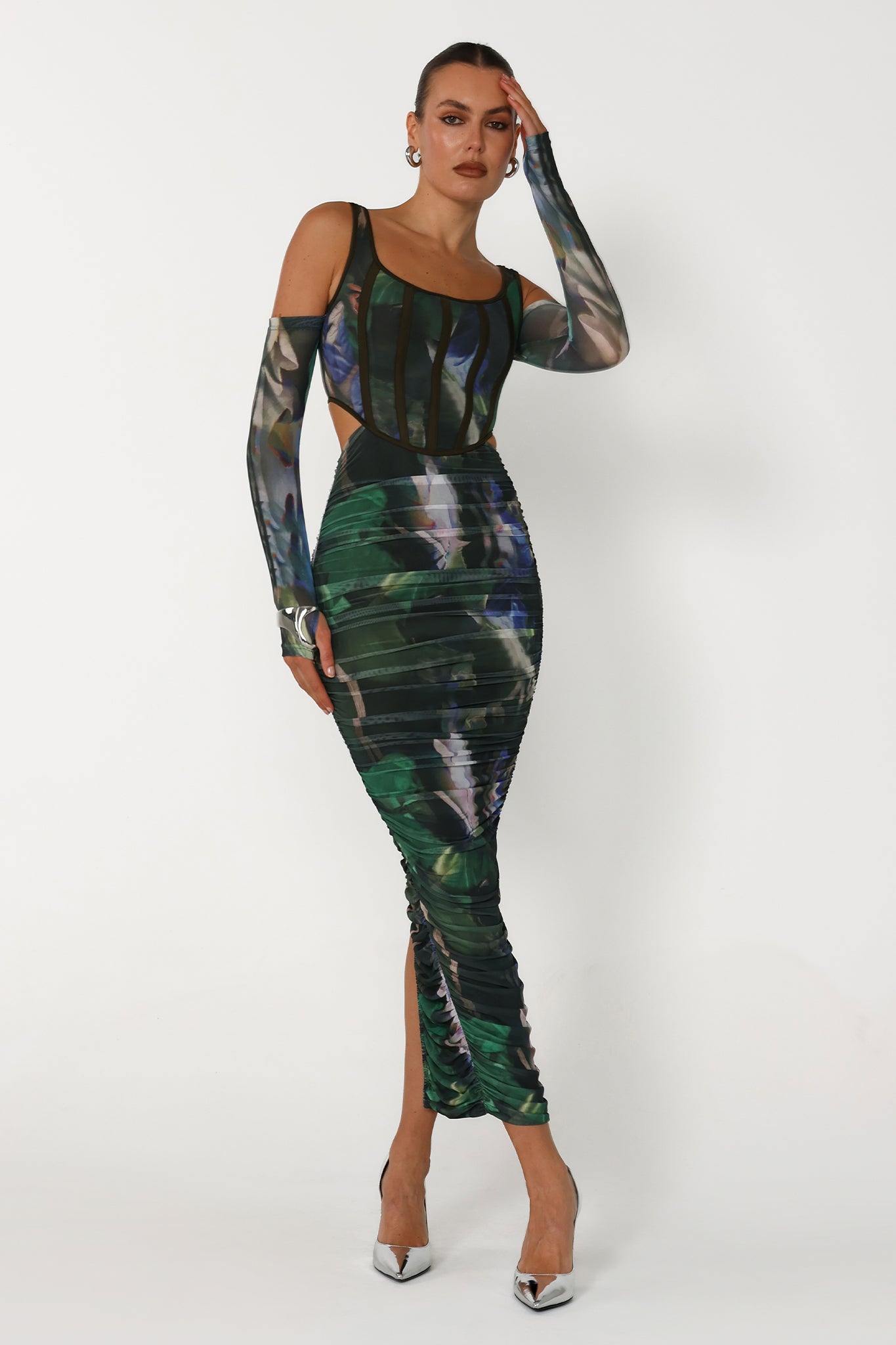 ARIA MIDI DRESS | MIDNIGHT FLORA