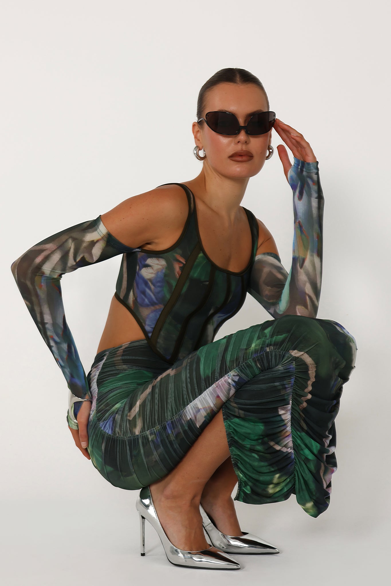 ARIA MIDI DRESS | MIDNIGHT FLORA