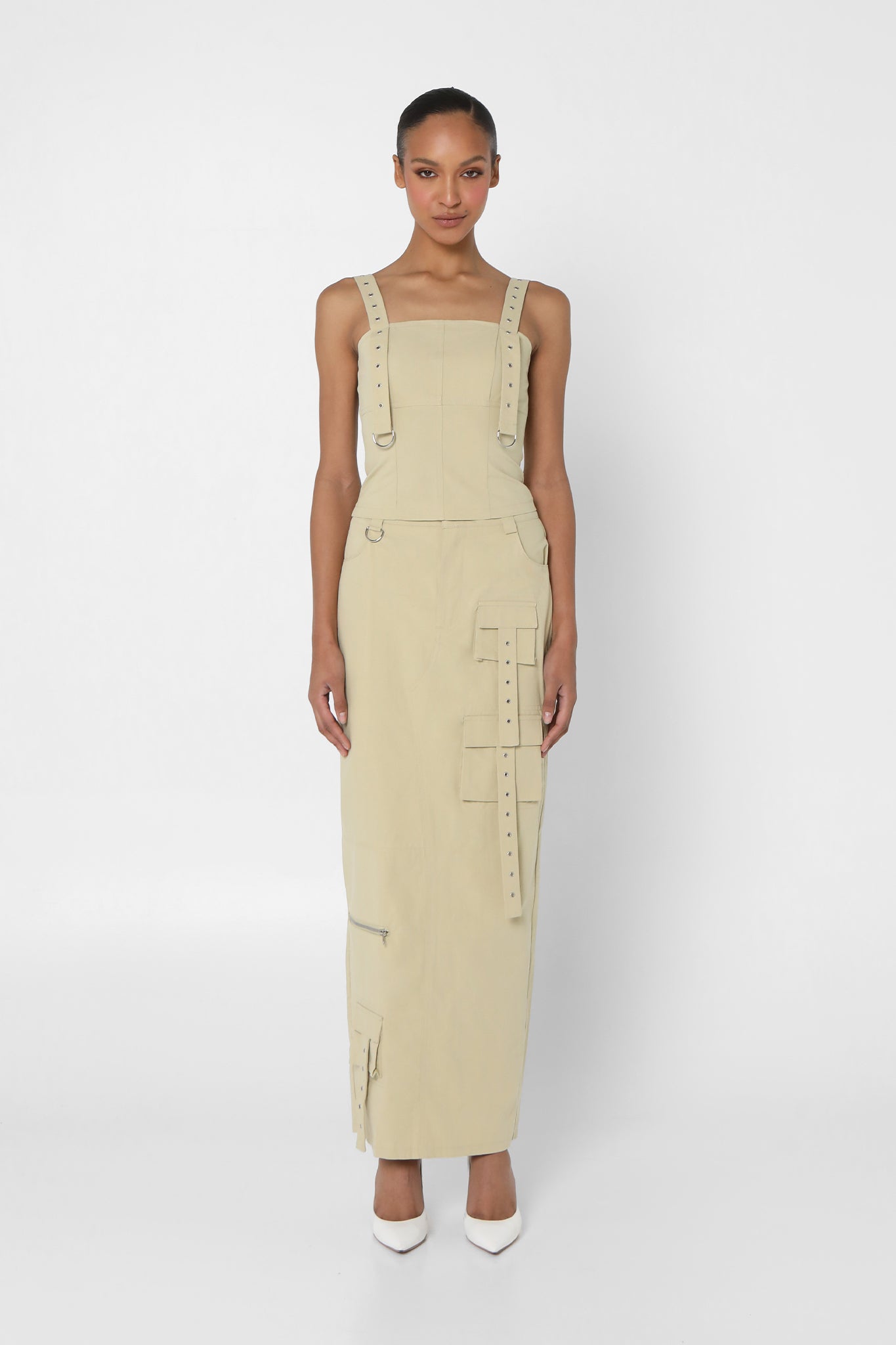 CAMILA MIDI SKIRT | BEIGE