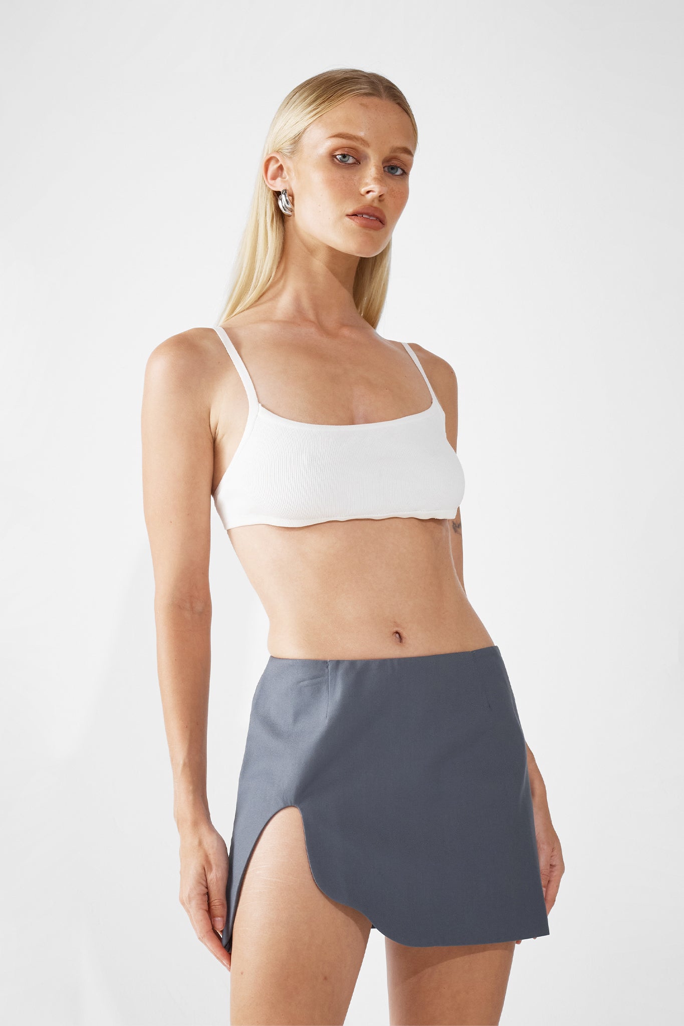 CHRISSY MINI SKIRT | SLATE