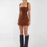 CINDY MINI DRESS | RUST