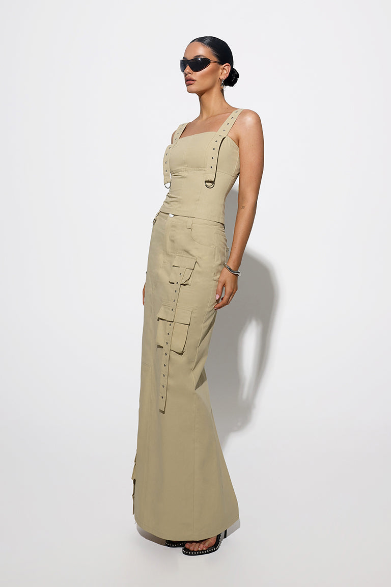 CAMILA MIDI SKIRT | BEIGE