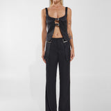 ELLIS TOP | BLACK SATIN