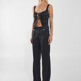 ELLIS TOP | BLACK SATIN