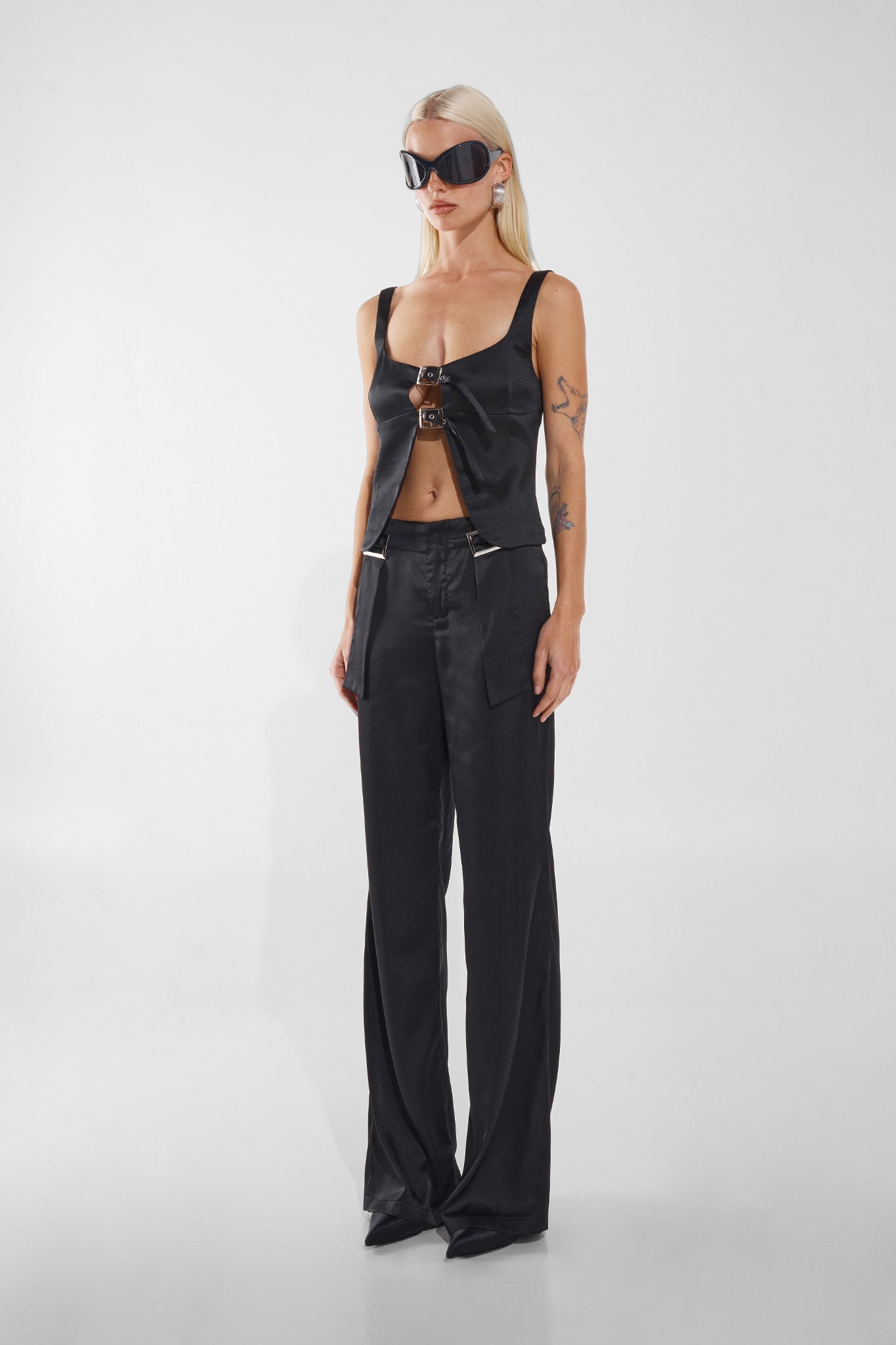 ELLIS TOP | BLACK SATIN