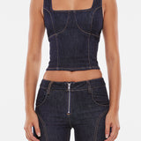 HANNAH TOP | DARK DENIM