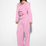 HENDRIX CROP BLAZER | PINK PINSTRIPE