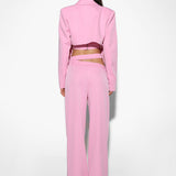 HENDRIX CROP BLAZER | PINK PINSTRIPE