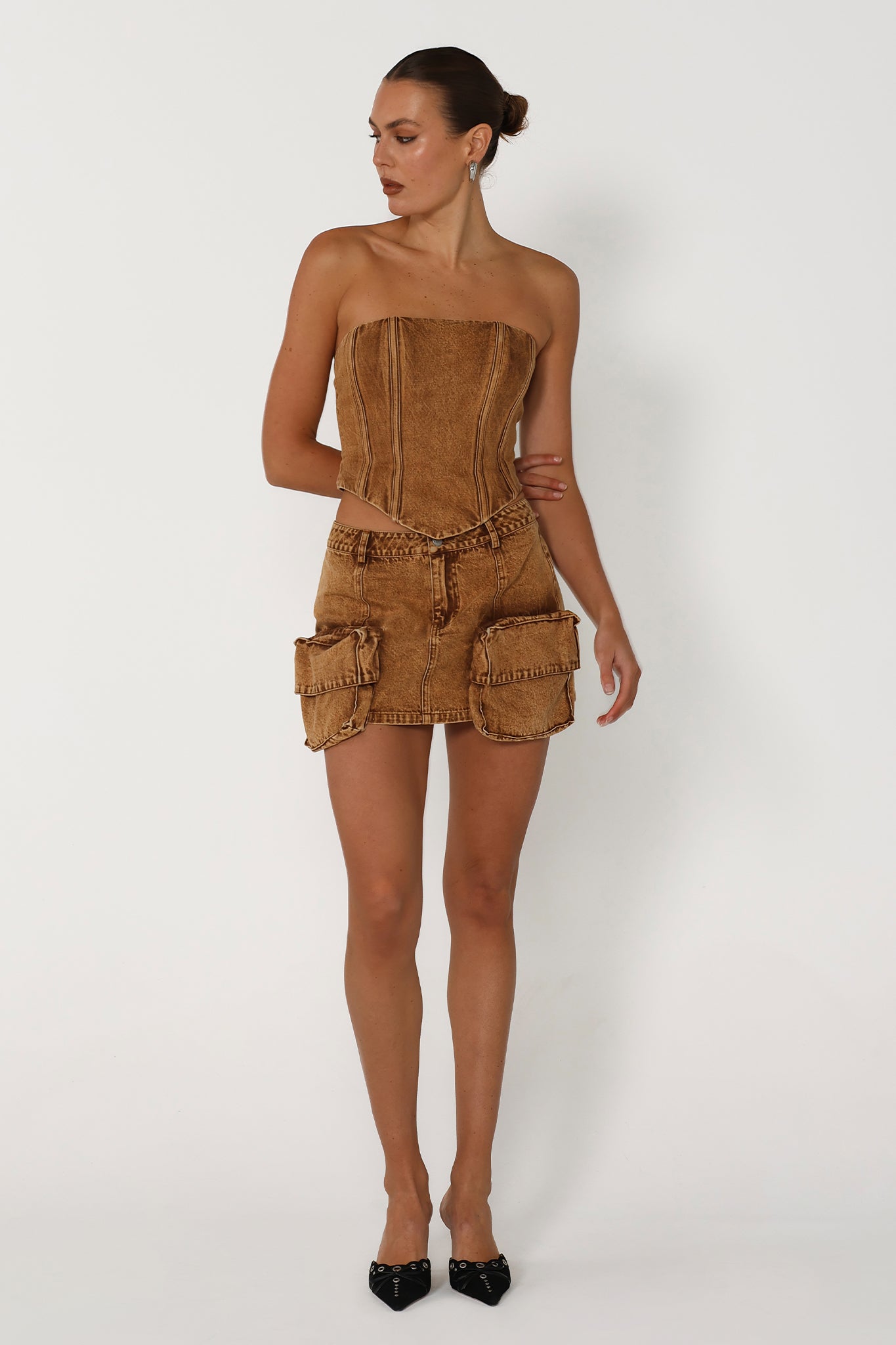 TATE MINI SKIRT | TAN