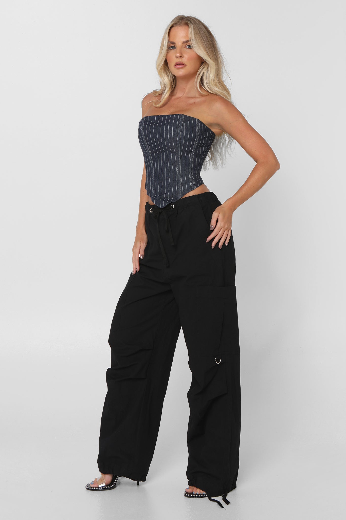 HUDSON CORSET | NAVY PINSTRIPE