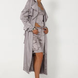 ISABELLA TRENCH | SILVER SATIN
