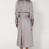 ISABELLA TRENCH | SILVER SATIN