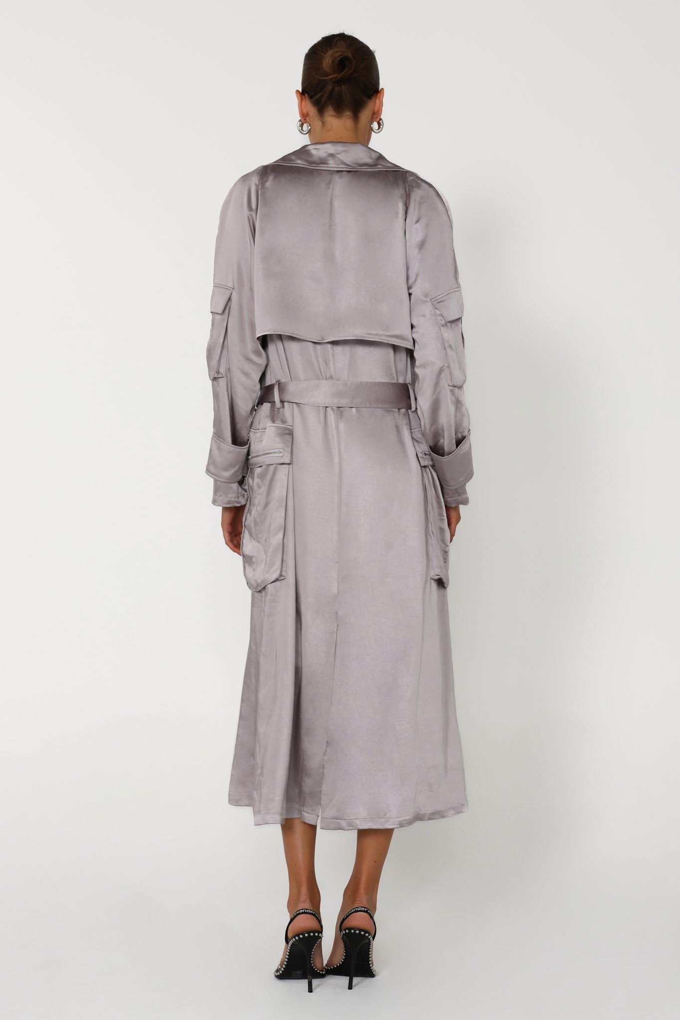 ISABELLA TRENCH | SILVER SATIN
