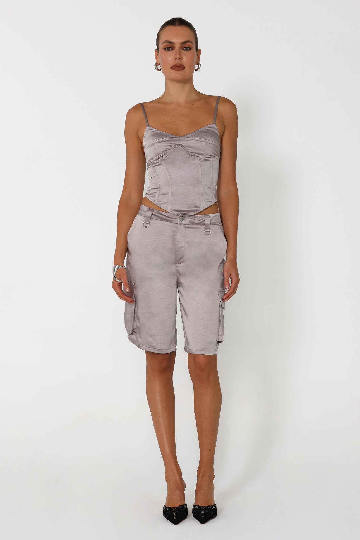 JUDE CORSET | SILVER SATIN