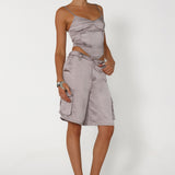 JUDE CORSET | SILVER SATIN