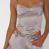 JUDE CORSET | SILVER SATIN