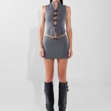 BECKY MINI SKIRT | GREY