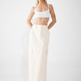 LAIKON CARGO MAXI SKIRT | OFF-WHITE