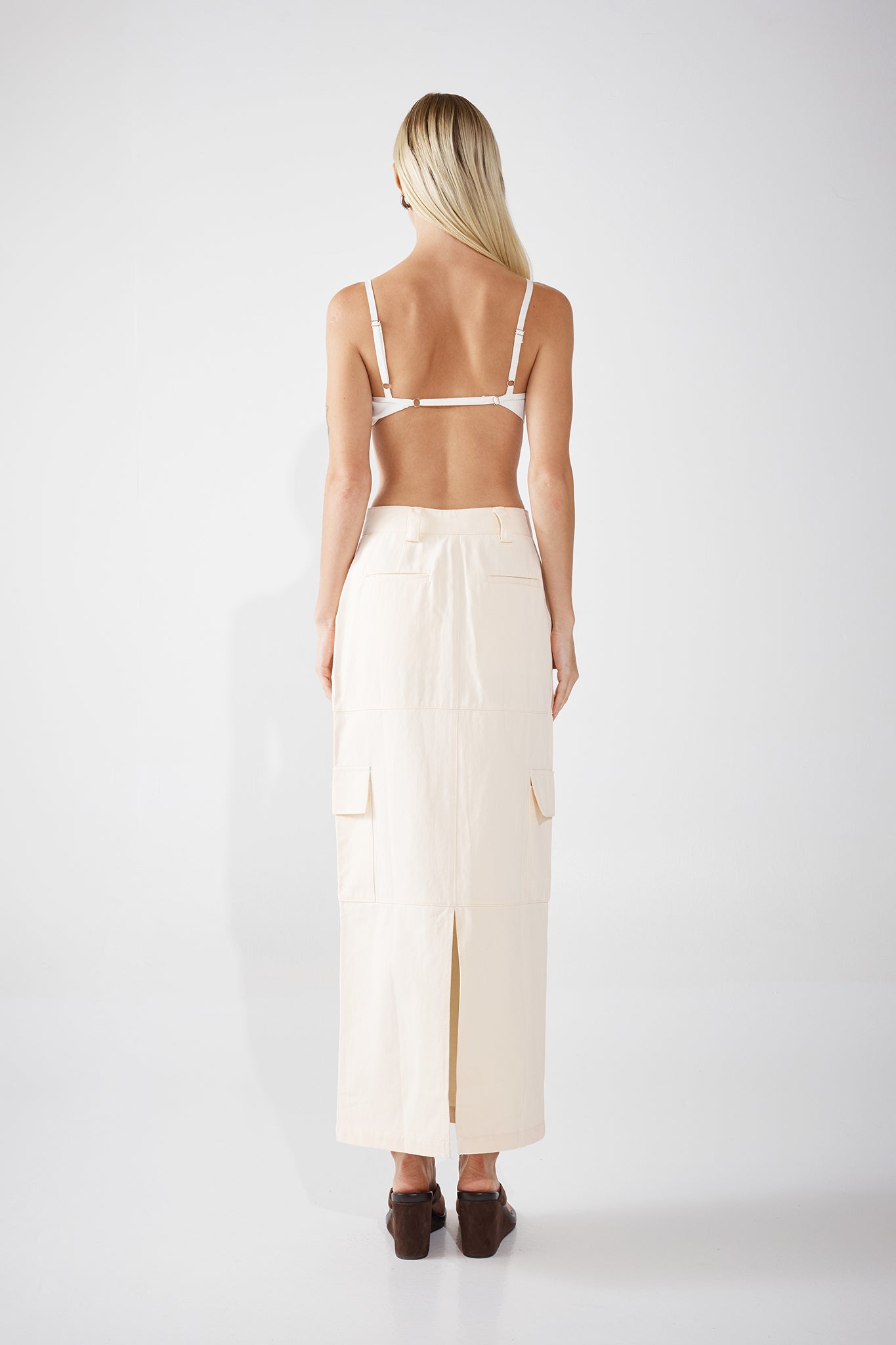 LAIKON CARGO MAXI SKIRT | OFF-WHITE