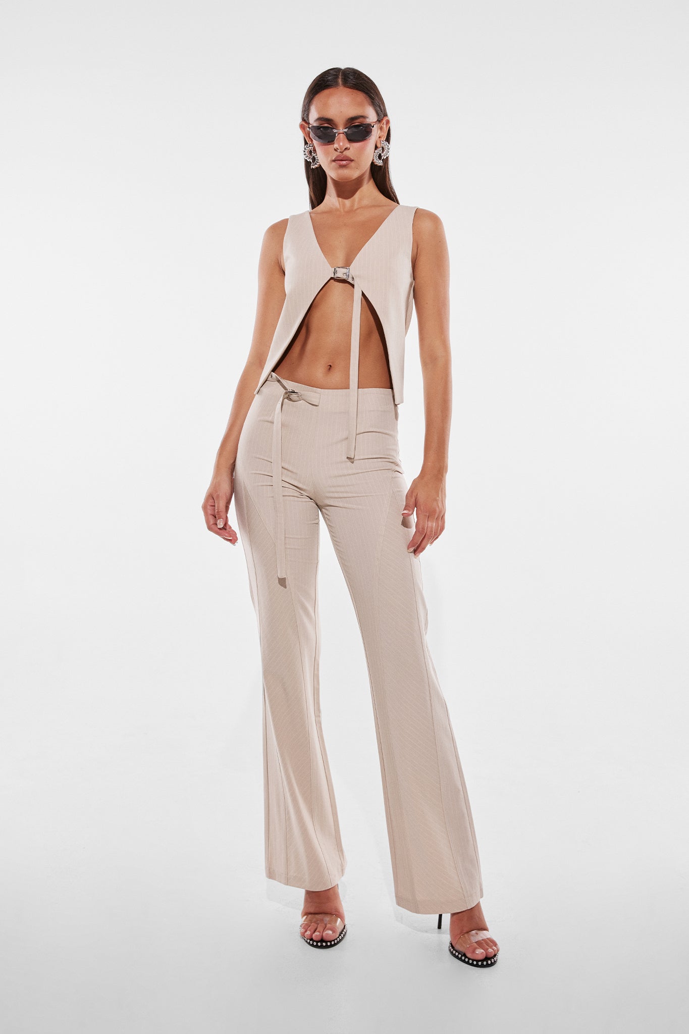 LAYLA TOP | BONE PINSTRIPE