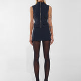 LEELA VEST | NAVY PINSTRIPE