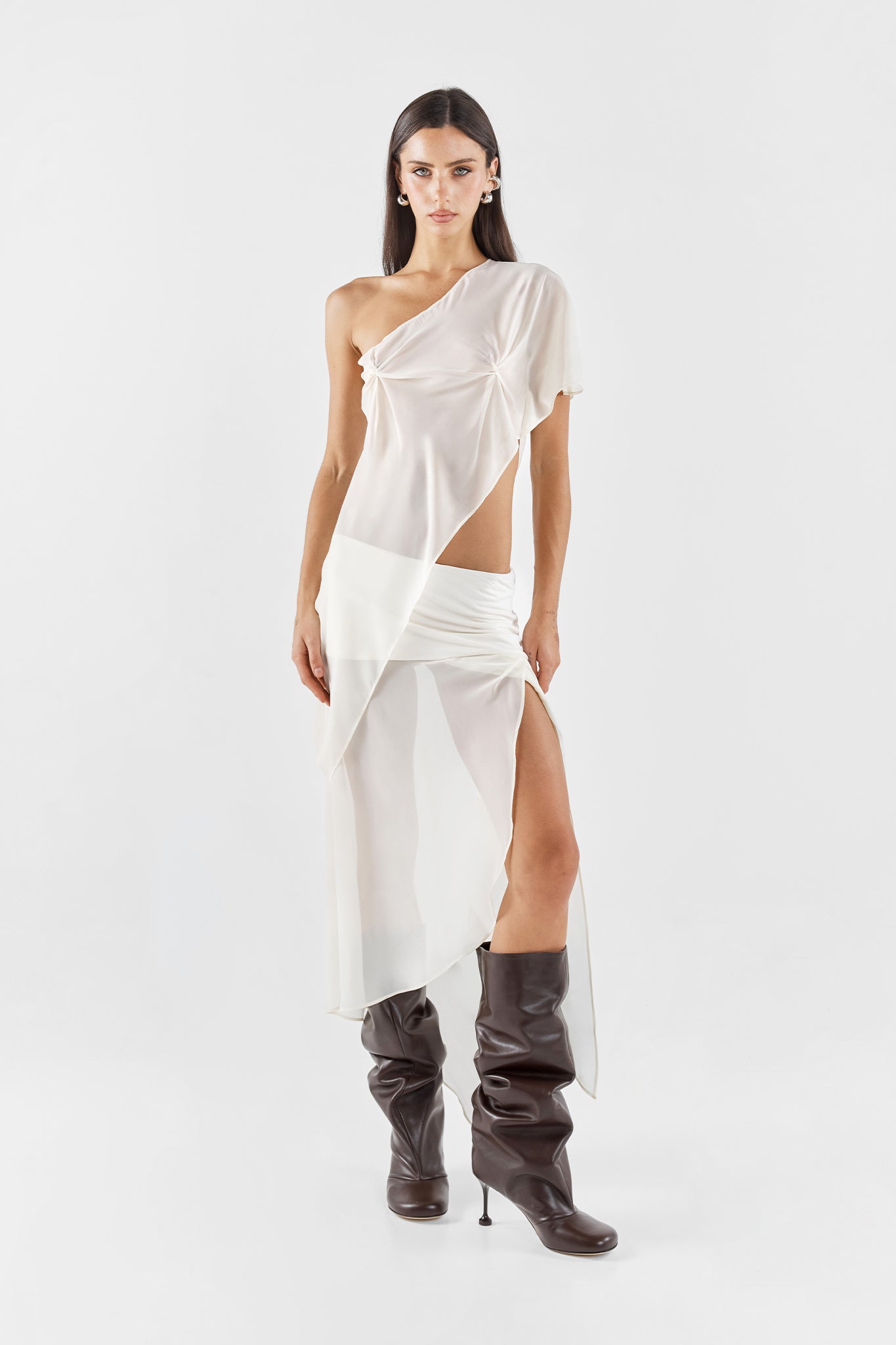 MARILYN SHEER SKIRT | IVORY