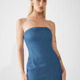 QUINN DRESS | BLUE PINSTRIPE