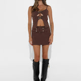 REN MINI SKIRT | CHOC
