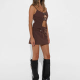 REN MINI SKIRT | CHOC