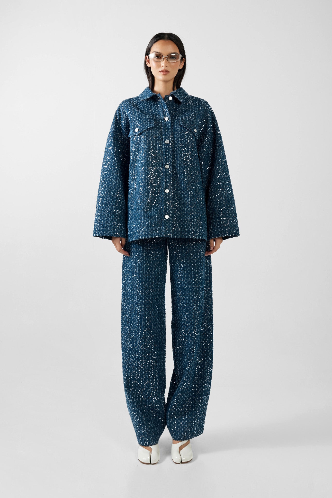 VALENTINO JACKET | INDIGO SEQUIN