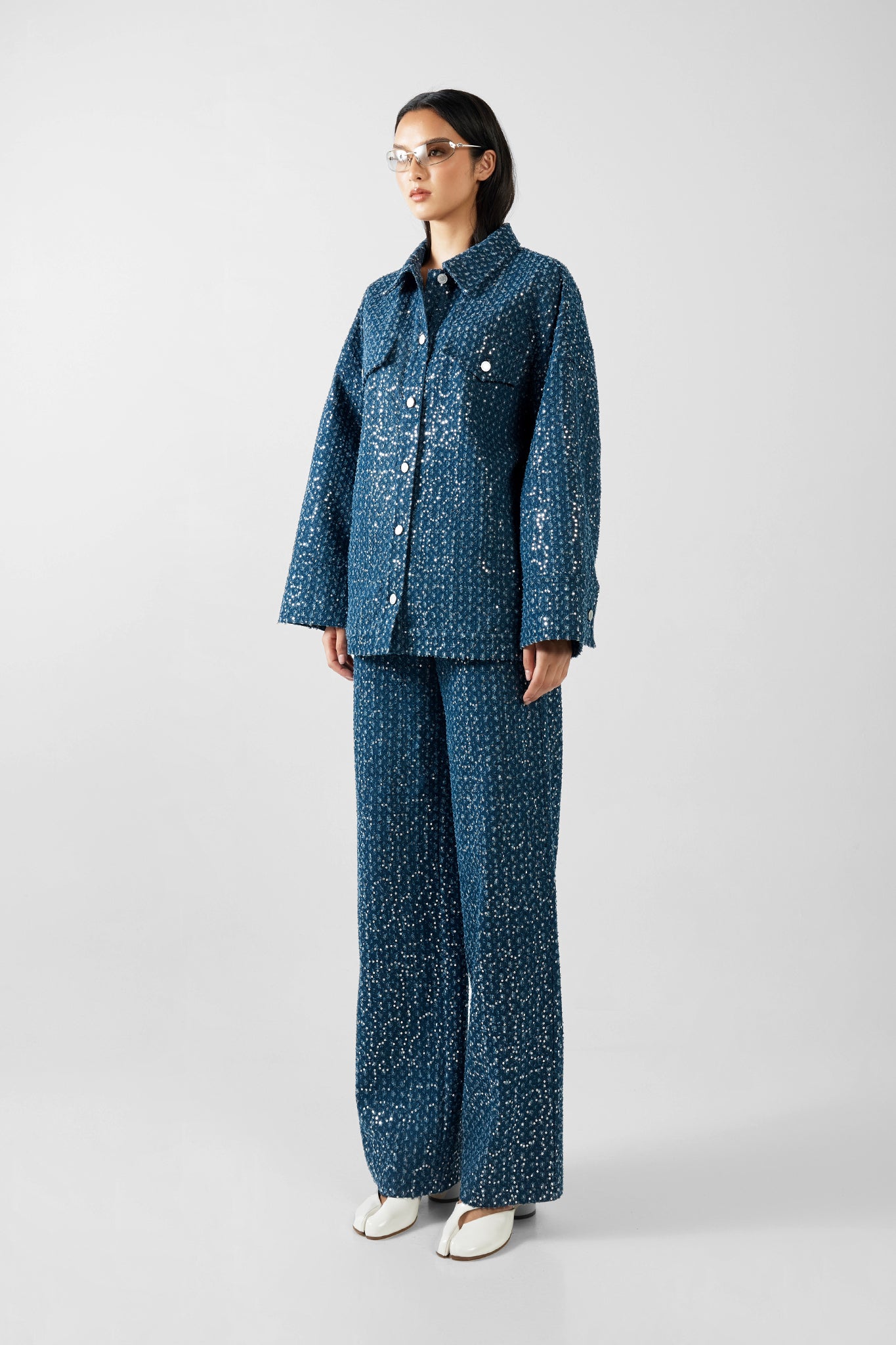 VALENTINO PANTS | INDIGO SEQUIN