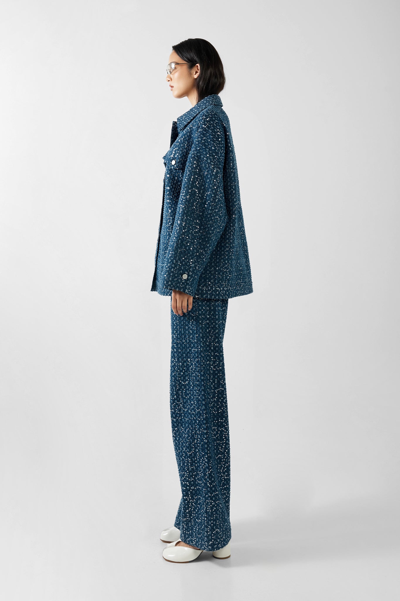 VALENTINO PANTS | INDIGO SEQUIN