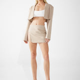 ZAYNE MINI SKIRT | BONE PINSTRIPE