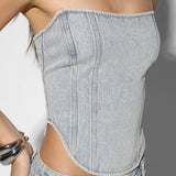 ZAYNE CORSET | BLUE DENIM