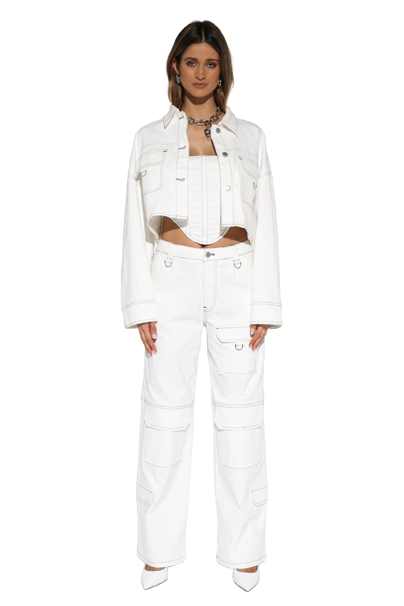 FARGO CROPPED JACKET | WHITE
