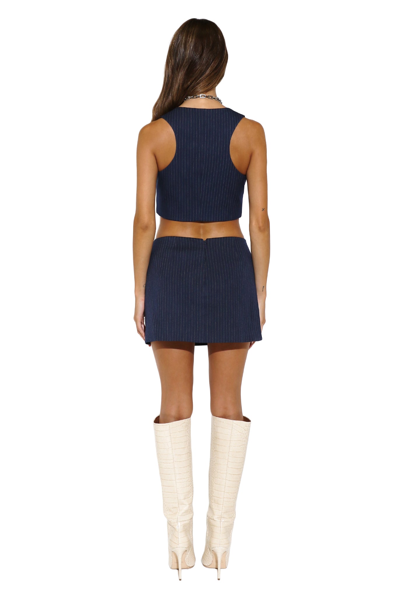 ZAYNE VEST | NAVY PINSTRIPE