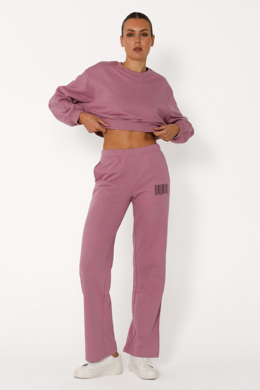 BARCODE CROP SWEATSHIRT