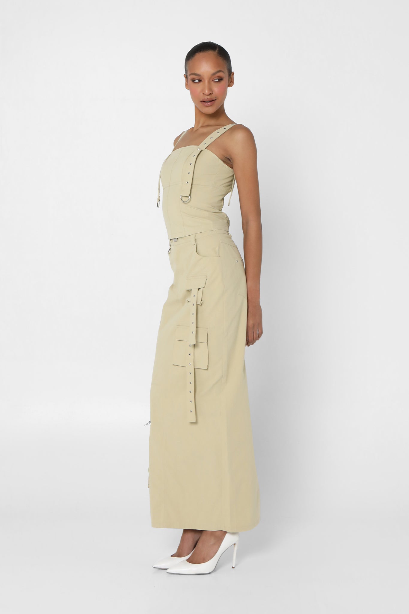 CAMILA MIDI SKIRT | BEIGE