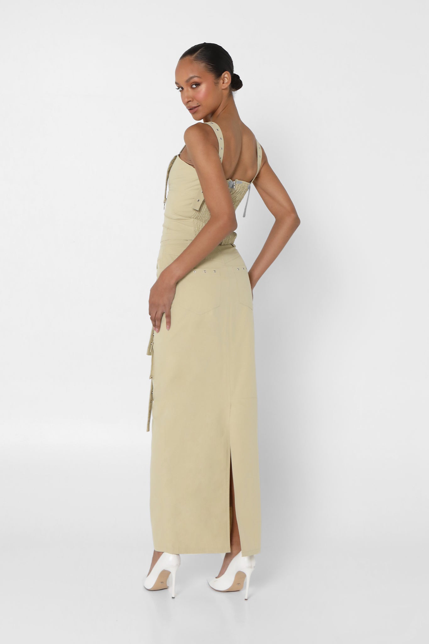 CAMILA MIDI SKIRT | BEIGE