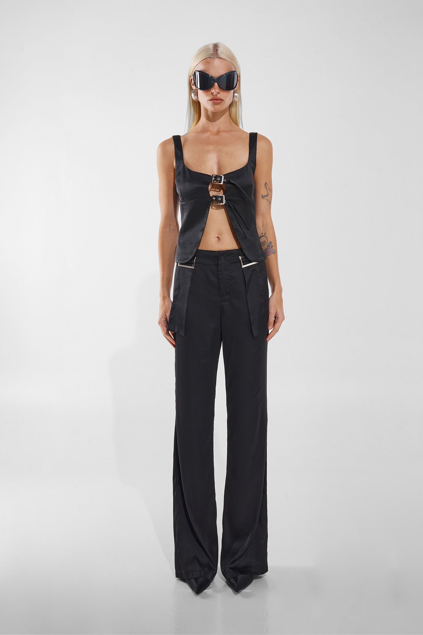 ELLIS TOP | BLACK SATIN