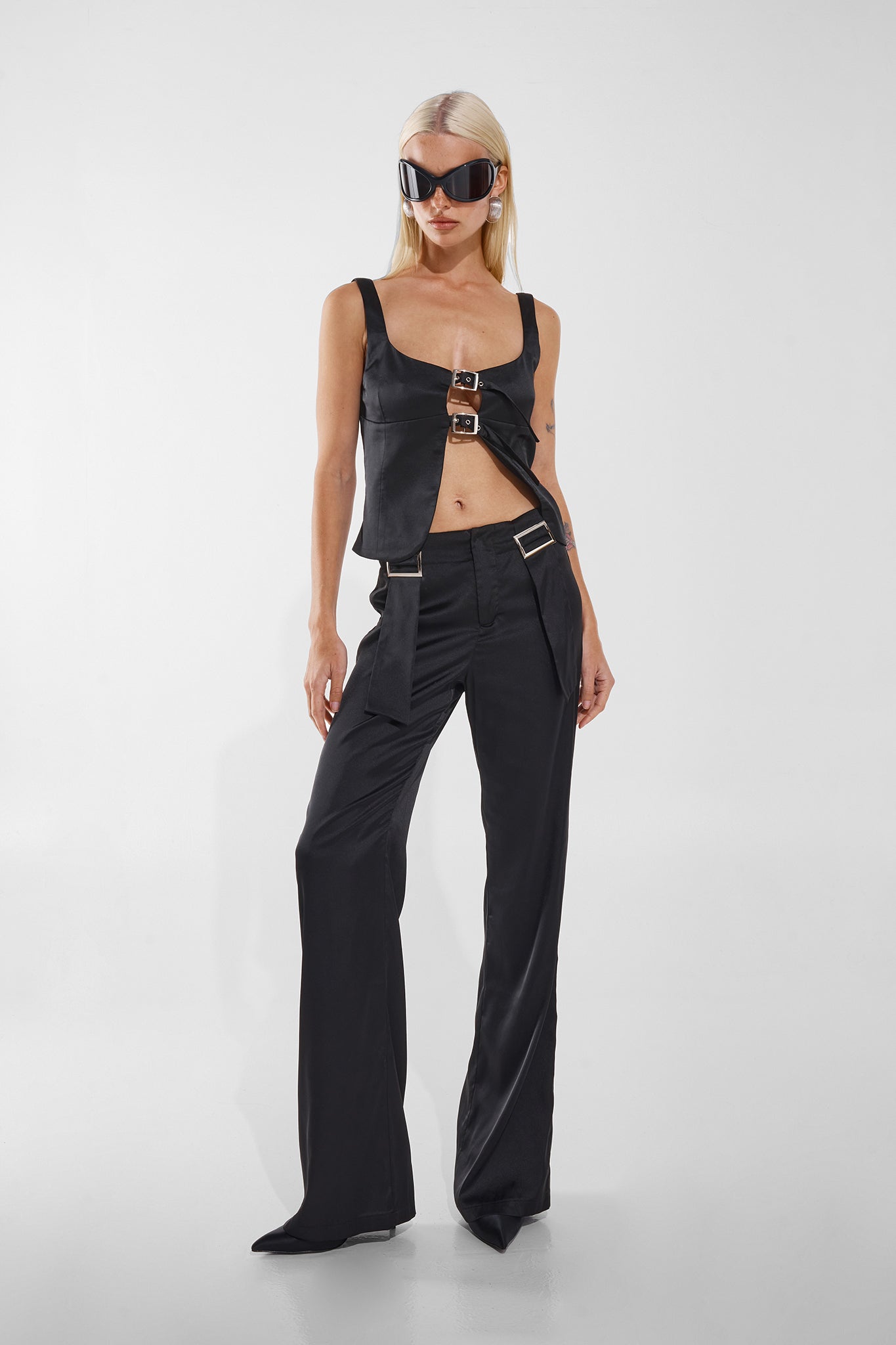 ROSIE PANTS | BLACK SATIN