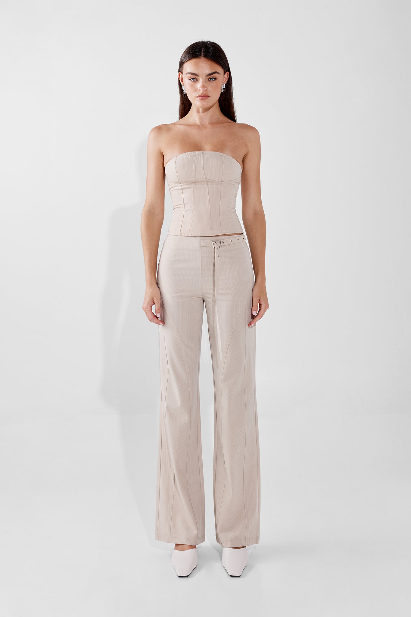 JENNA CORSET | BONE PINSTRIPE