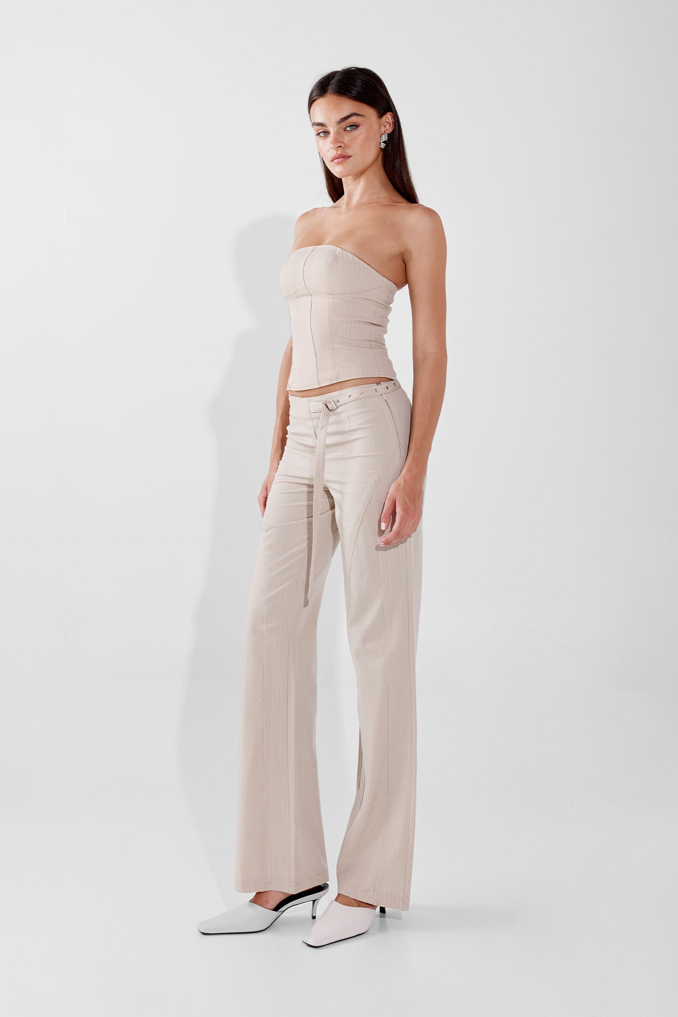 JENNA CORSET | BONE PINSTRIPE