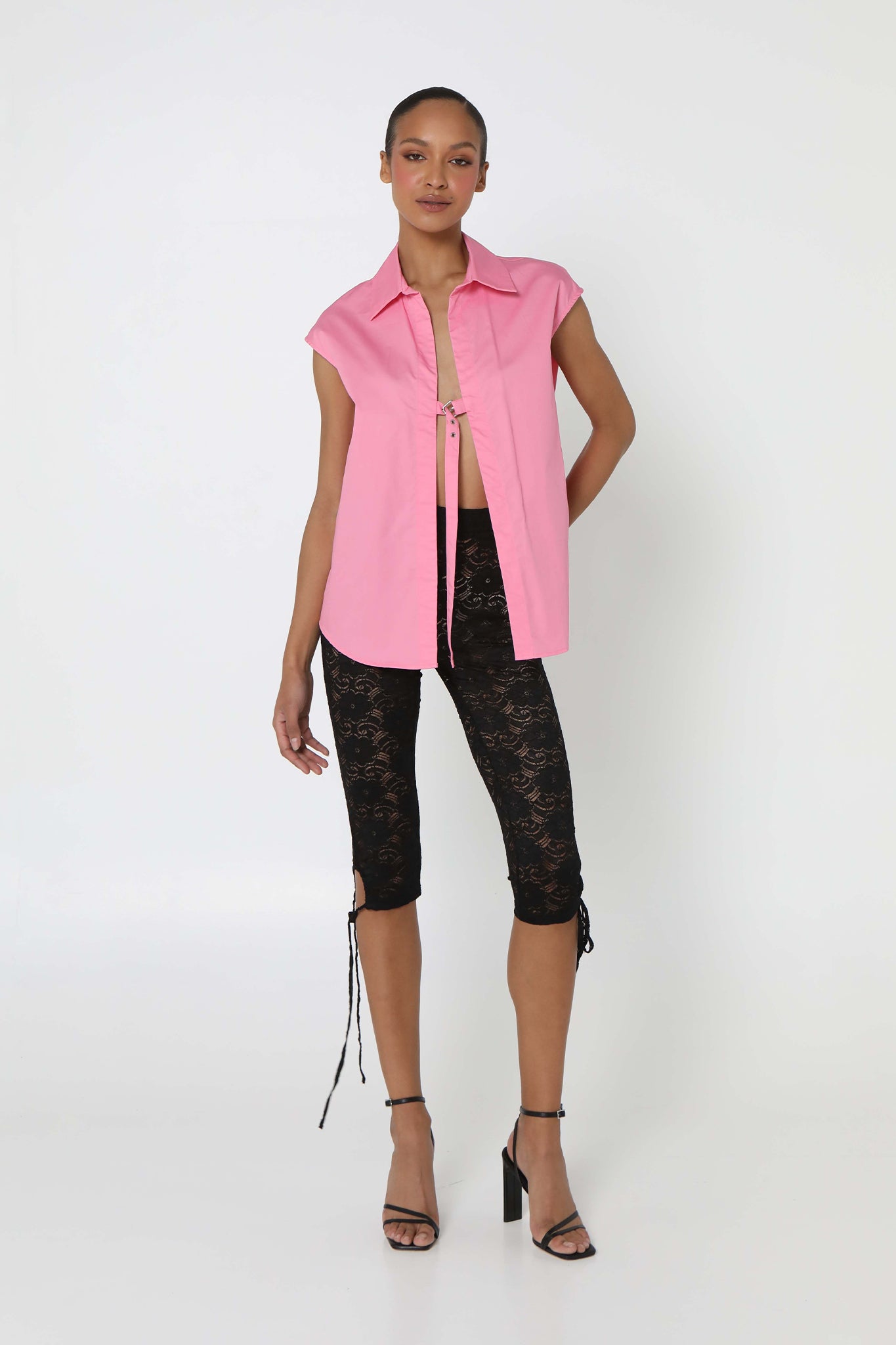 ANDI SLEEVELESS SHIRT | PINK