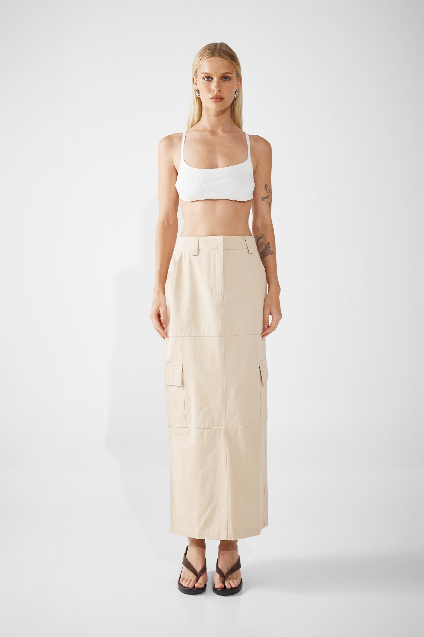 LAIKON CARGO MAXI SKIRT | SAND