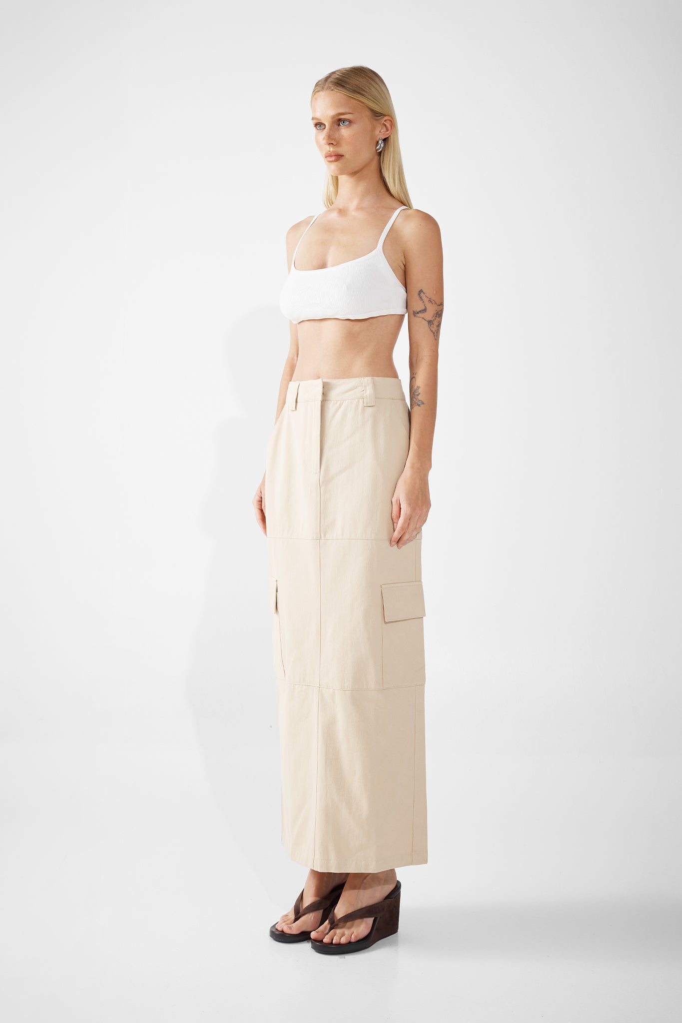 LAIKON CARGO MAXI SKIRT | SAND