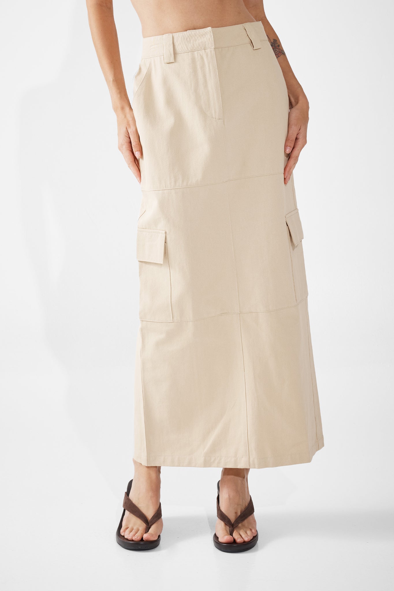 LAIKON CARGO MAXI SKIRT | SAND
