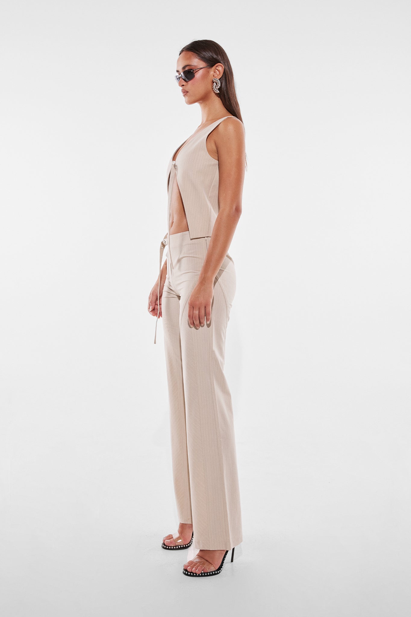 LAYLA TOP | BONE PINSTRIPE