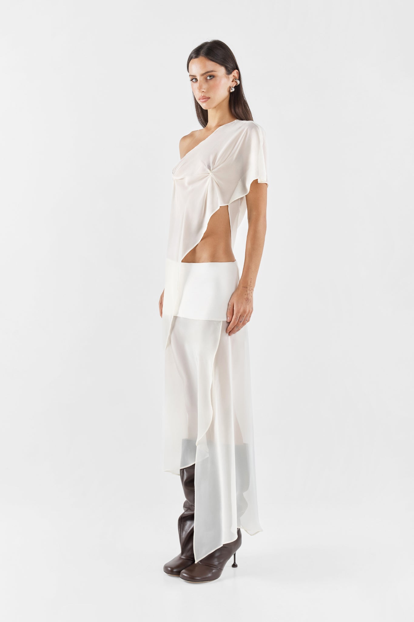 MARILYN SHEER SKIRT | IVORY