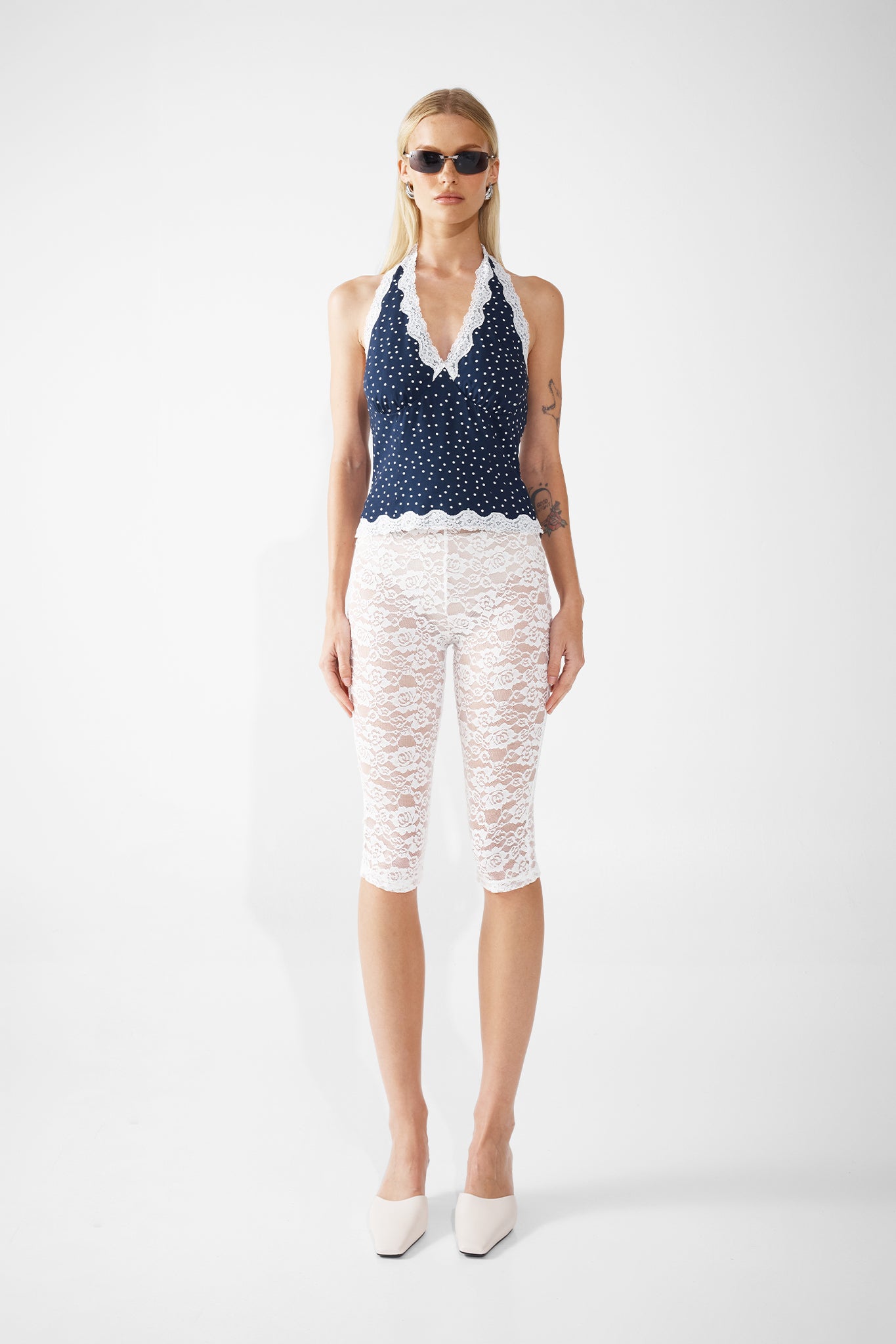 MONET TOP | NAVY POLKA